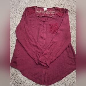 Gauze button down large